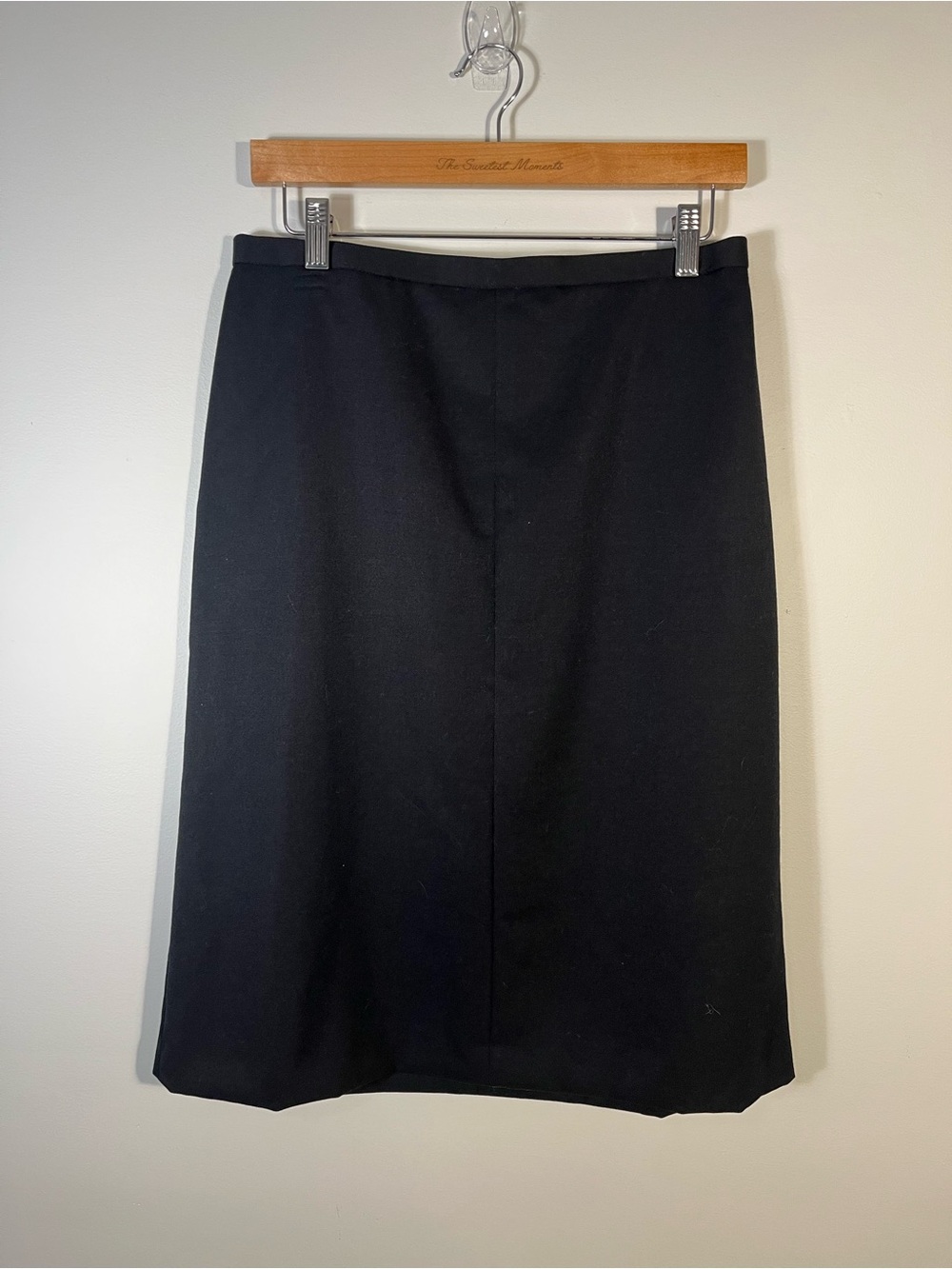 J. Crew Classic Black Wool Midi Pencil Skirt Size 6